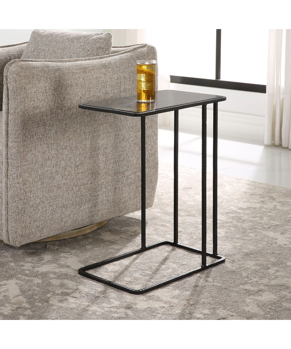 Cavern Stone & Iron Accent Table - Image 2
