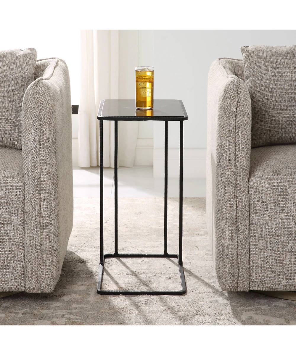 Cavern Stone & Iron Accent Table - Image 3