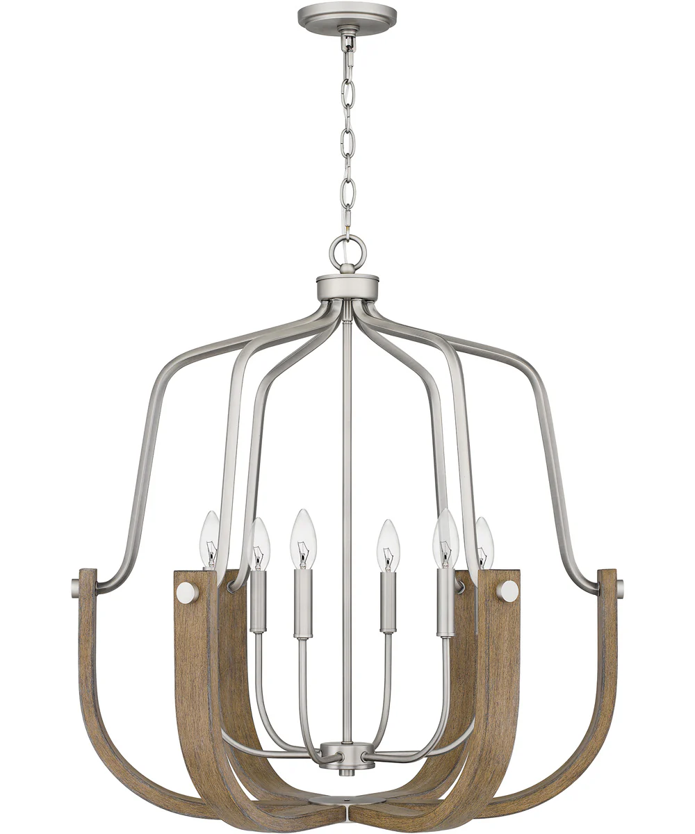 Challis 6-light Chandelier Antique Nickel - Image 3