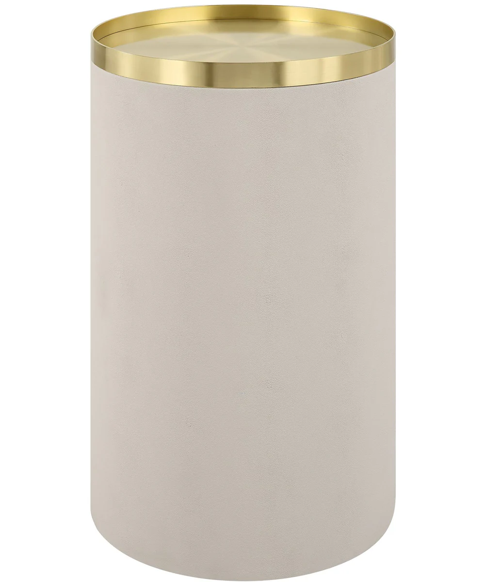 Circuit Brass & White Accent Table