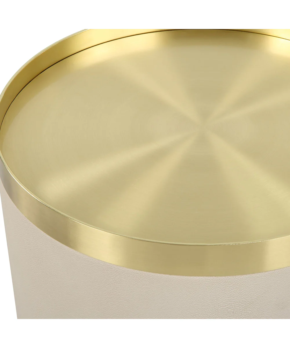 Circuit Brass & White Accent Table - Image 3