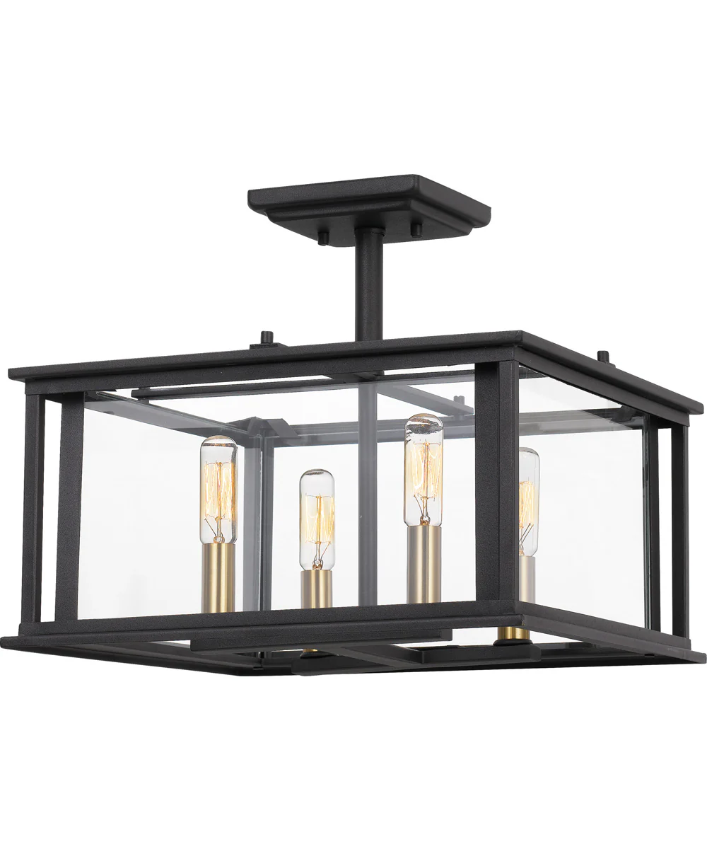 Citadel Medium 4-light Semi Flush Mount Earth Black - Image 2