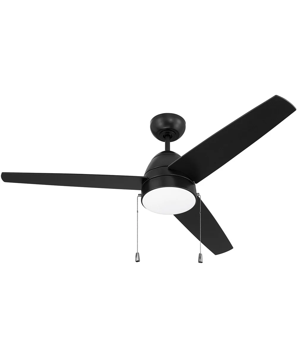 Cozy 52" 3-Blade Ceiling Fan 1-Light Fan Flat Black - Image 8