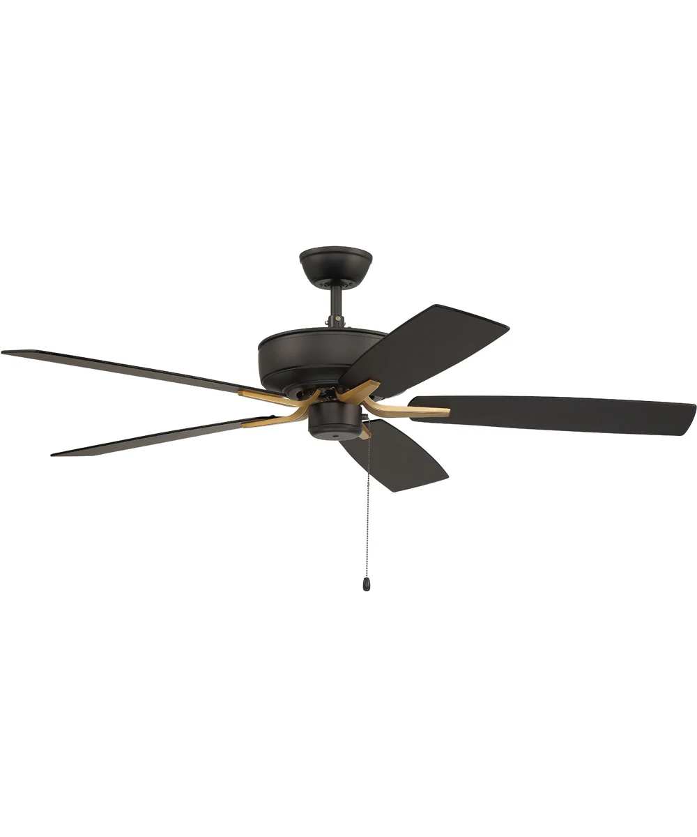 Pro Plus 52" Fan Ceiling Fan (Blades Included) Flat Black/Satin Brass