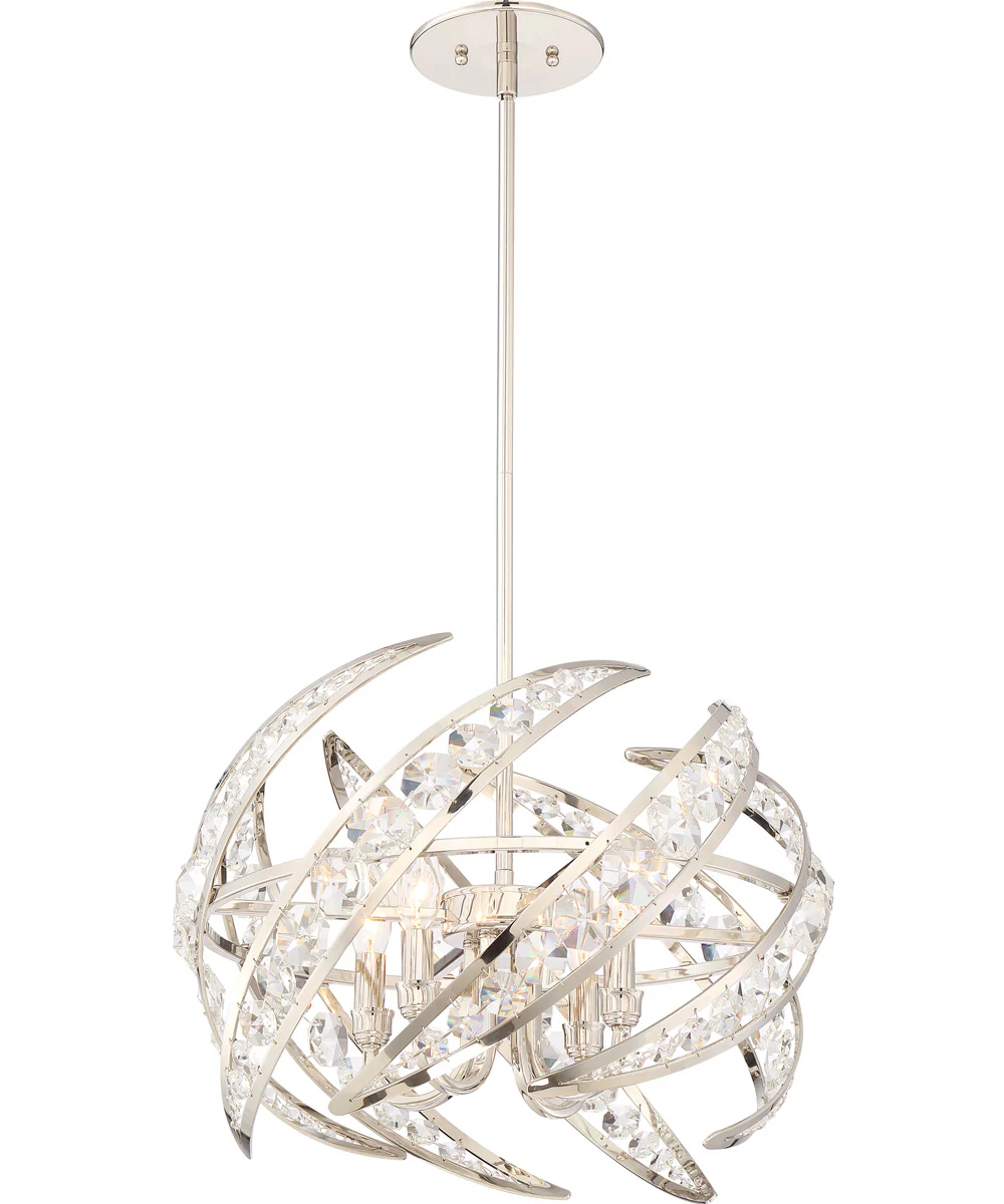Crescent 4-light Pendant Polished Nickel - Image 4