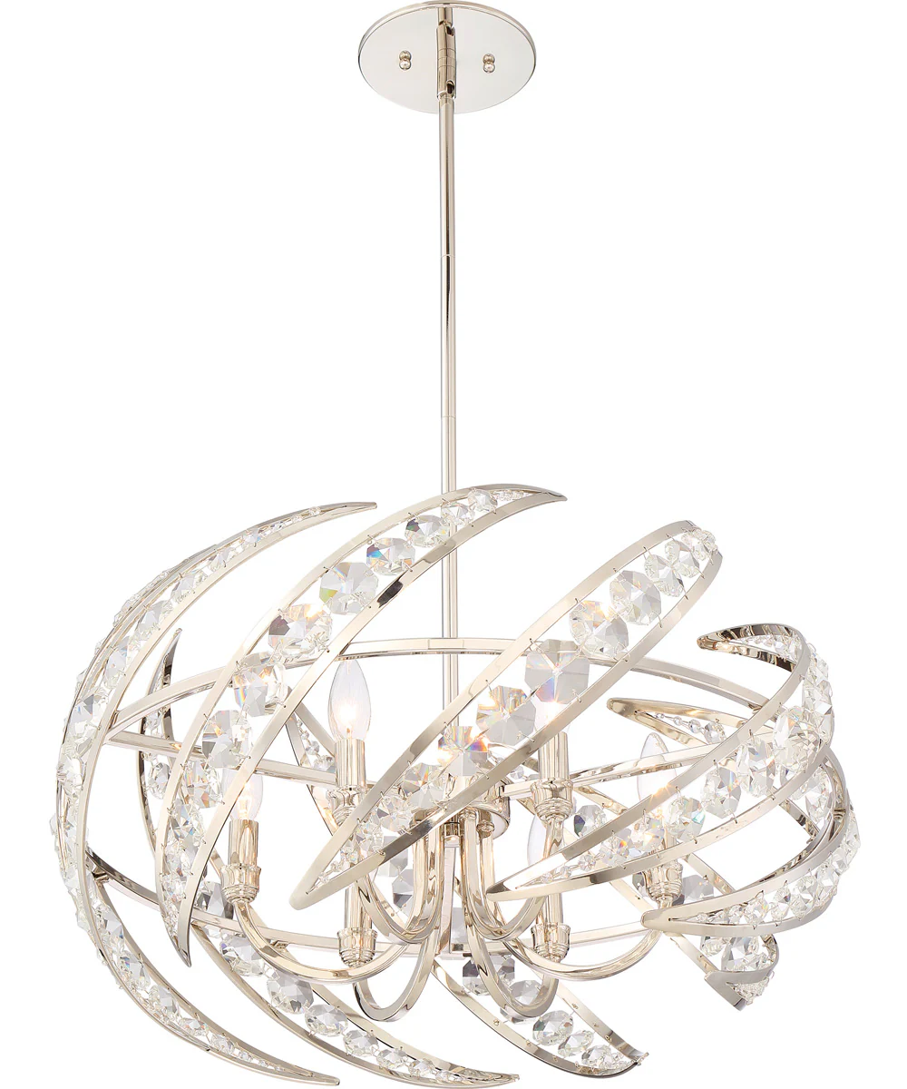 Crescent 6-light Pendant Polished Nickel - Image 5
