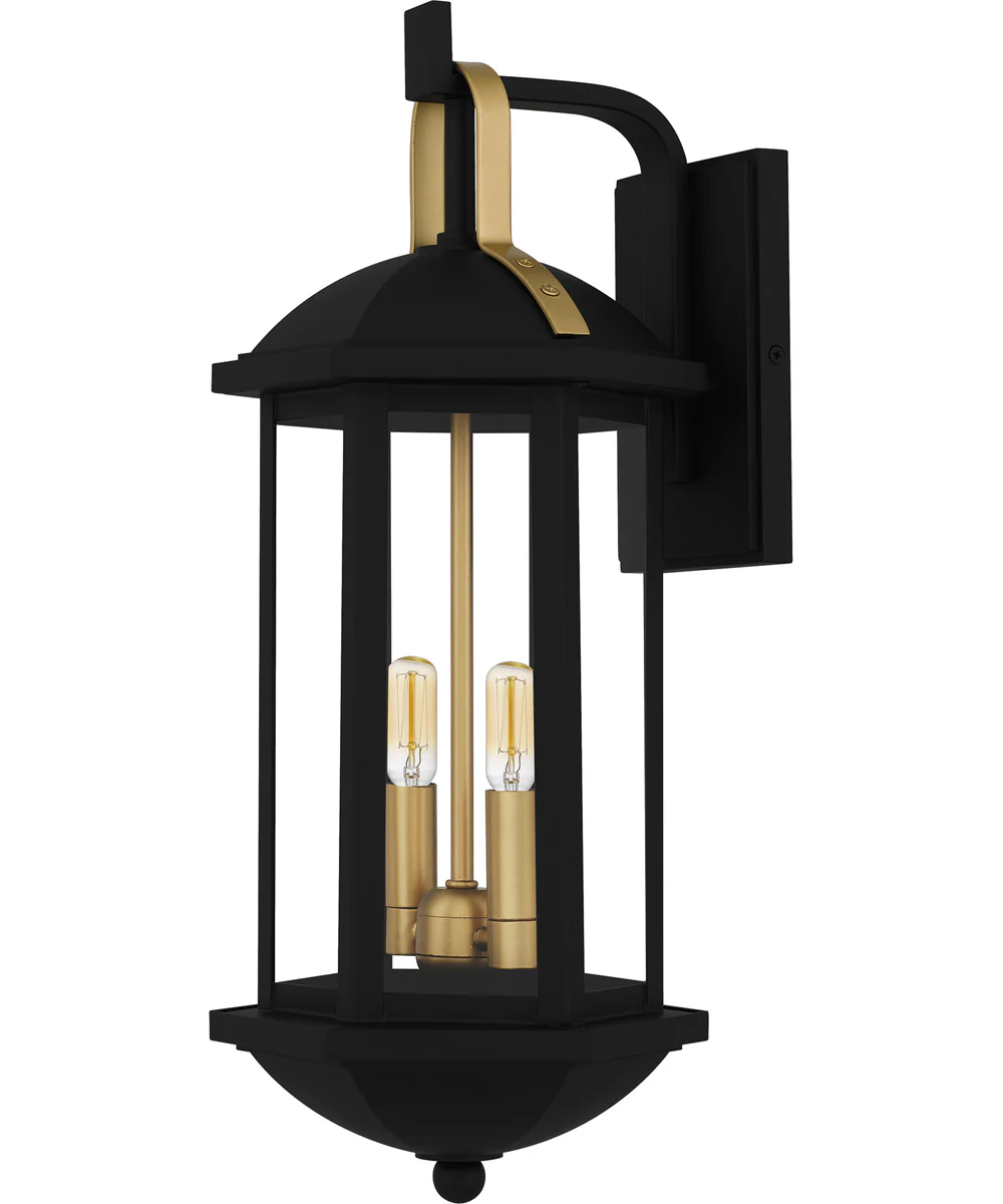 Crestfield Medium 2-light Outdoor Wall Light Coastal Armour Aluminum Matte Black - Image 2