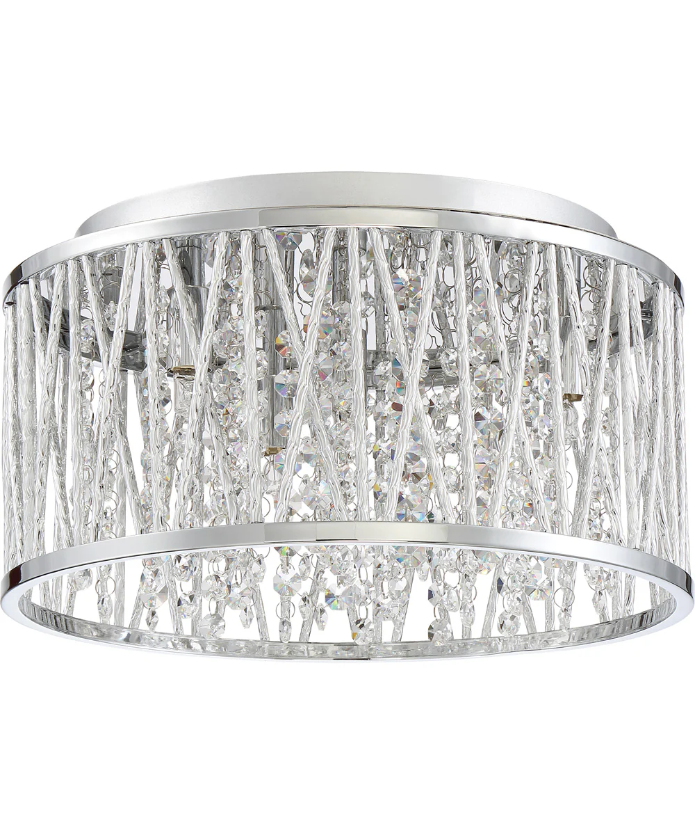 Crystal Cove Small 4-light Flush Mount Polished Chrome - Image 3