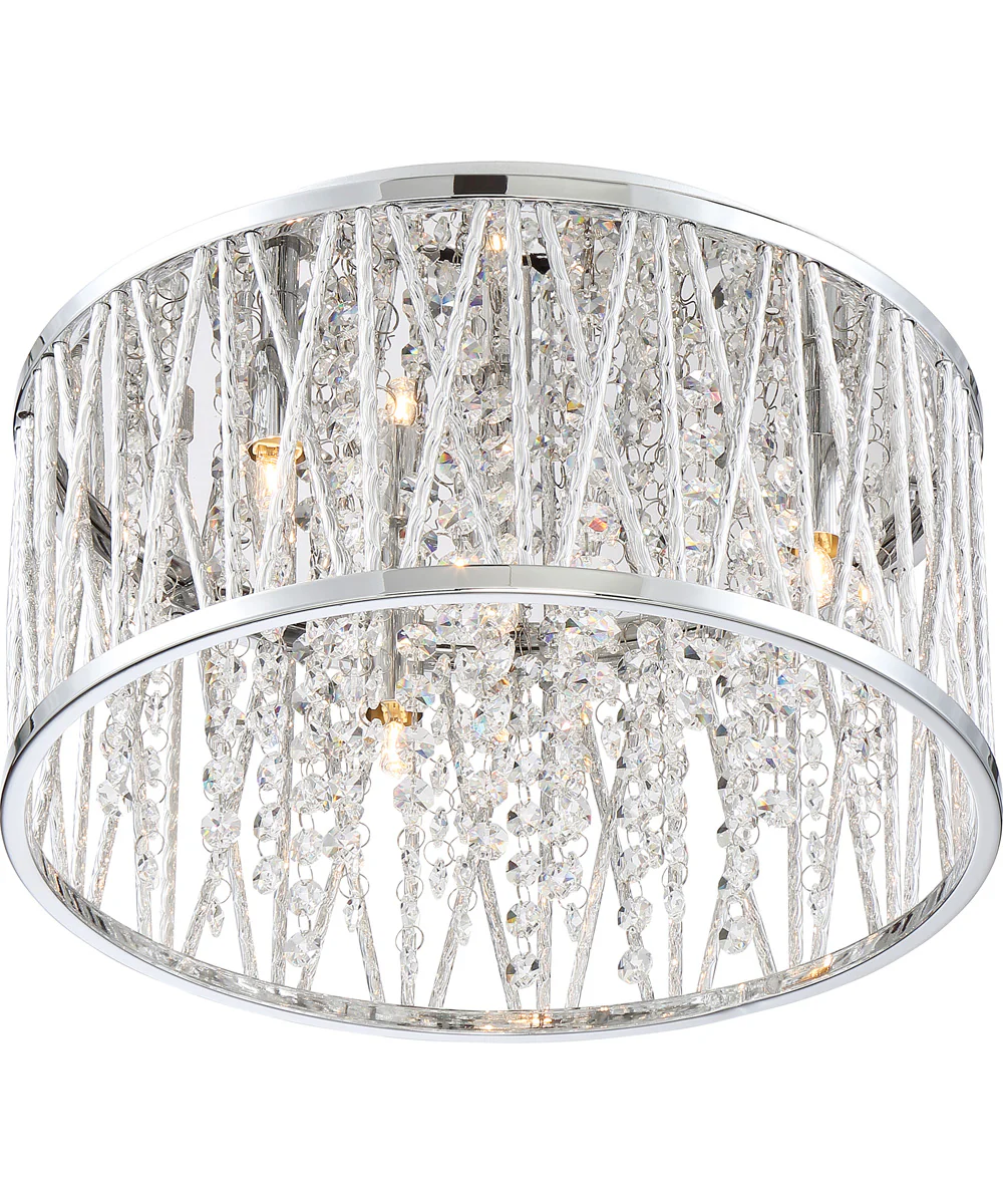 Crystal Cove Small 4-light Flush Mount Polished Chrome - Image 4