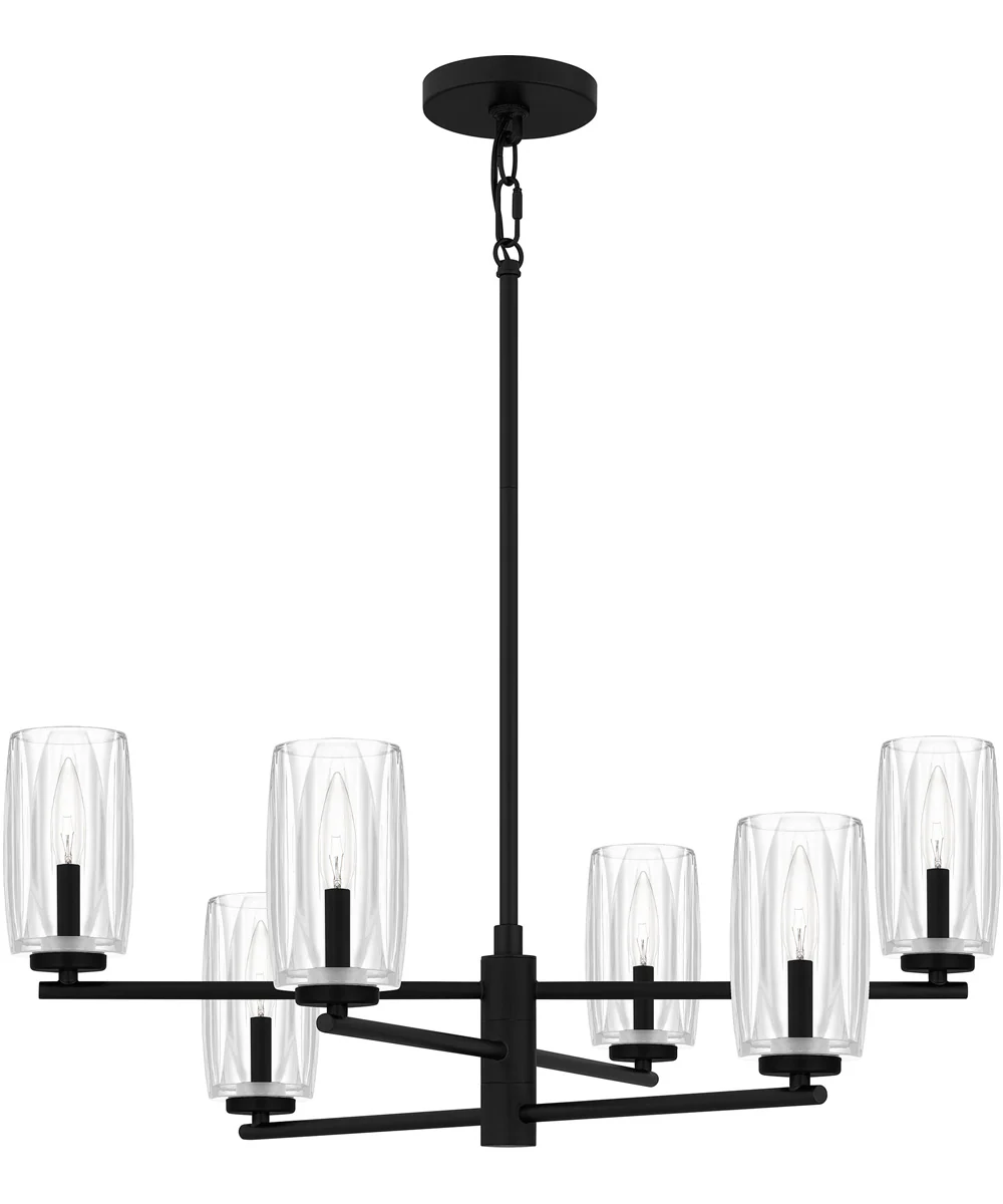 Cunningham 6-light Chandelier Matte Black - Image 2