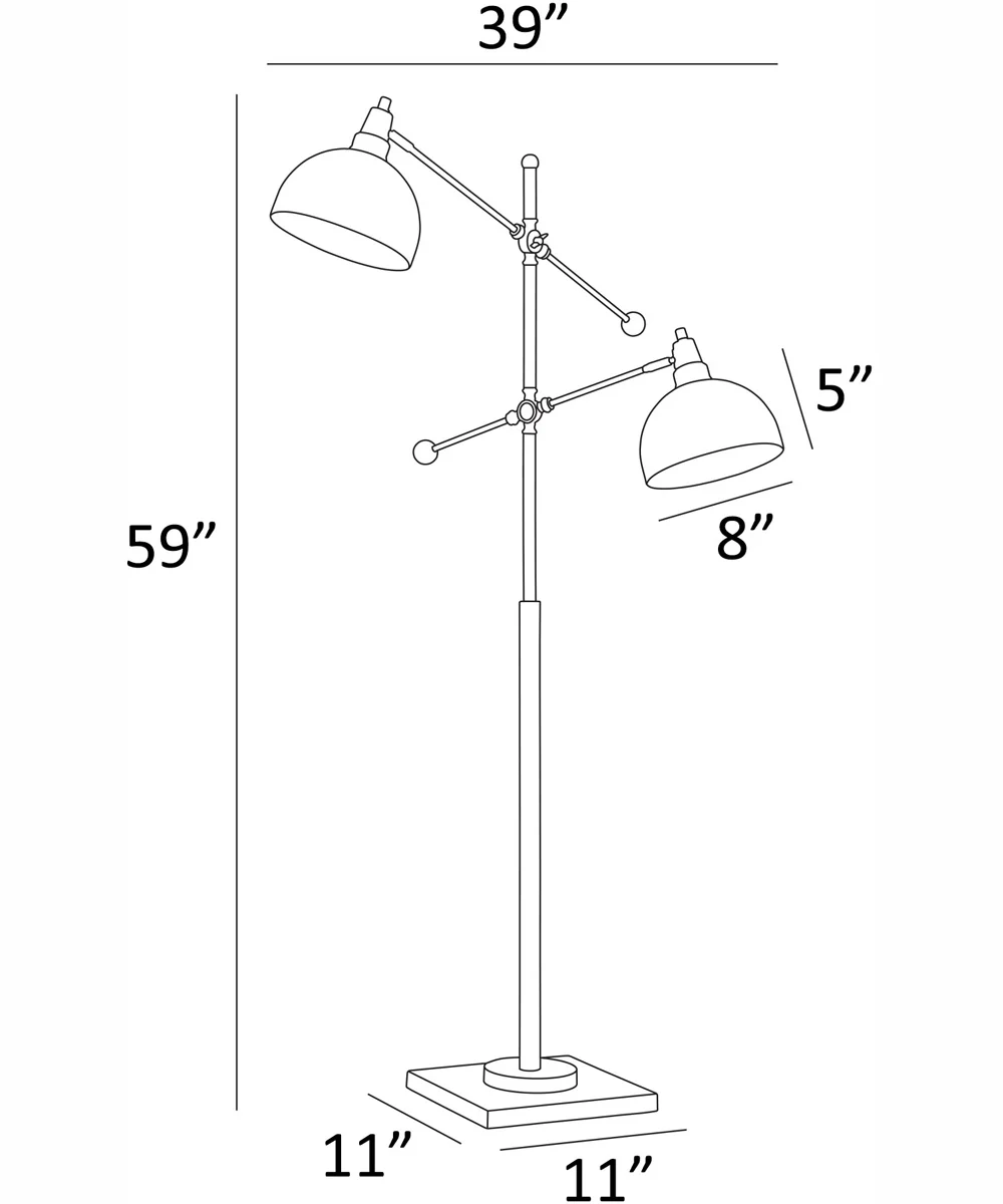 Cupola 2-Light 2-Light Metal Floor Lamp Dark Bronze - Image 6