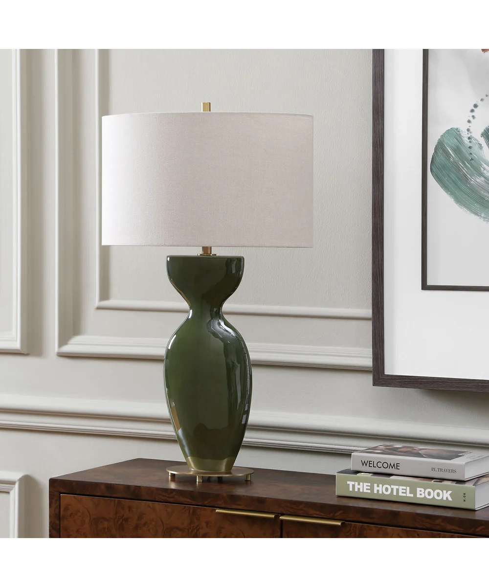Curhan Green Glaze Table Lamp - Image 3