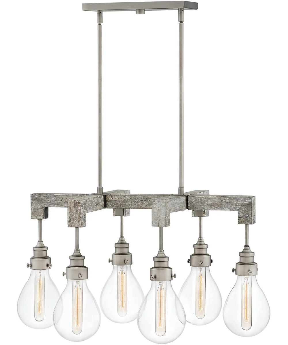 30" Denton 6-Light Medium Linear in Pewter