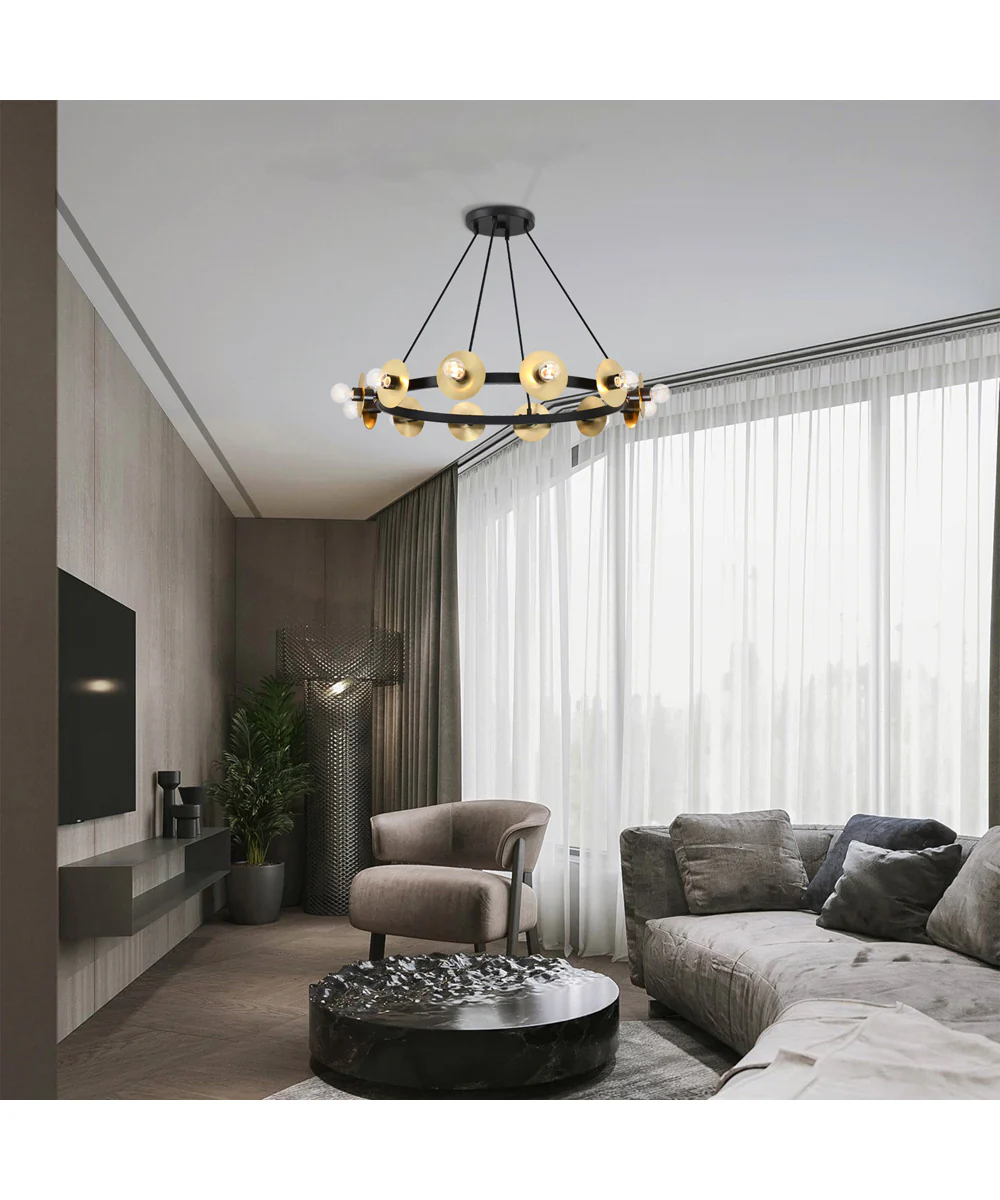 Harmoni 12 Light Chandelier Matte Black - Image 3