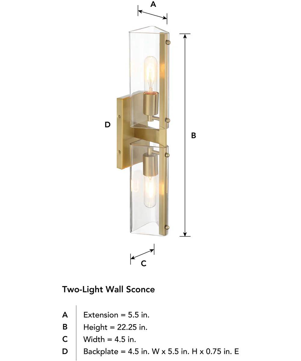 Latitude 2 Light Wall Sconce  Brushed Gold - Image 5