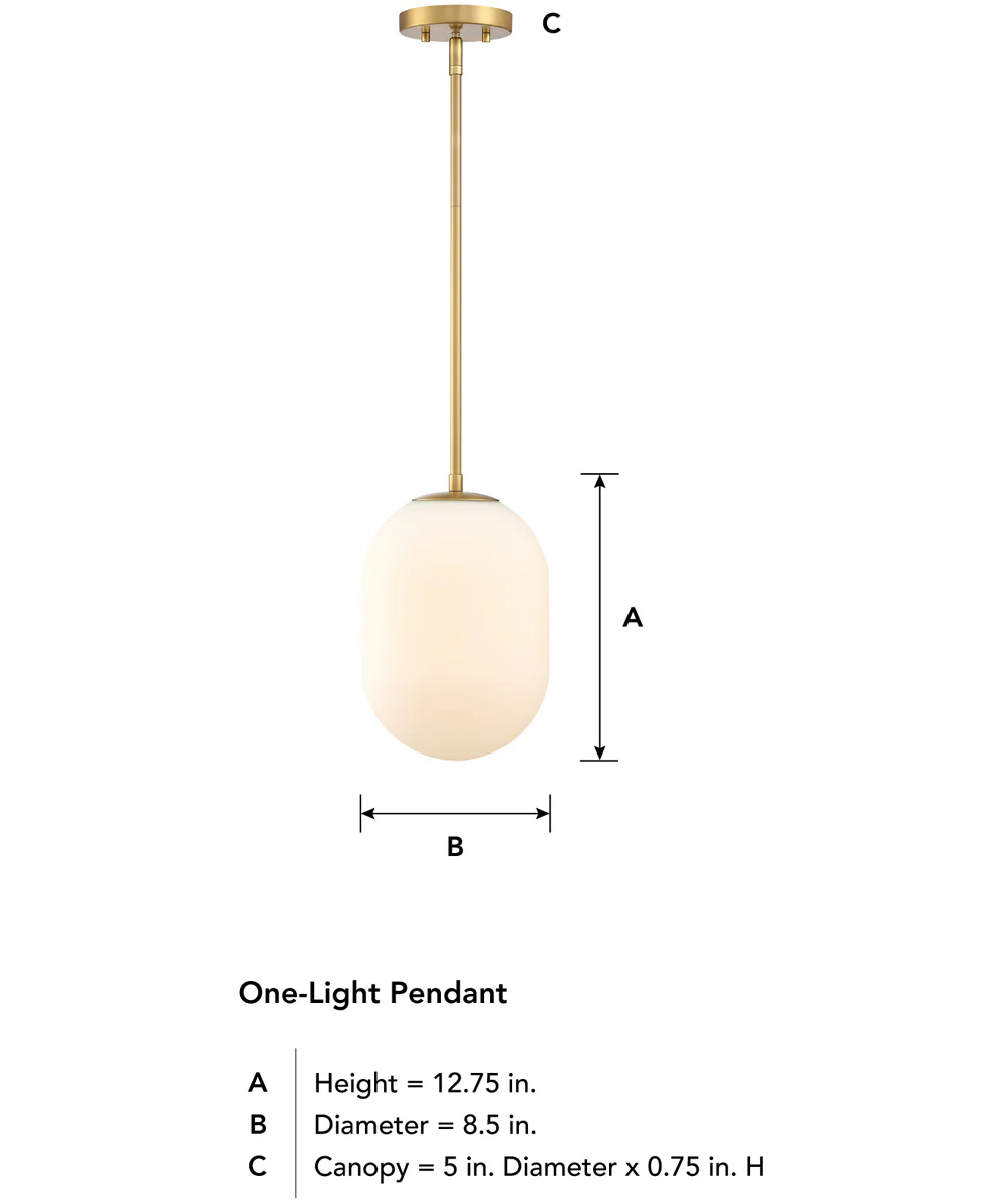 Noor 1 Light Pendant Brushed Gold - Image 4
