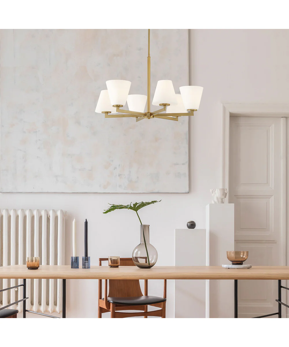 Palmyra 6 Light Chandelier Brushed Gold - Image 2