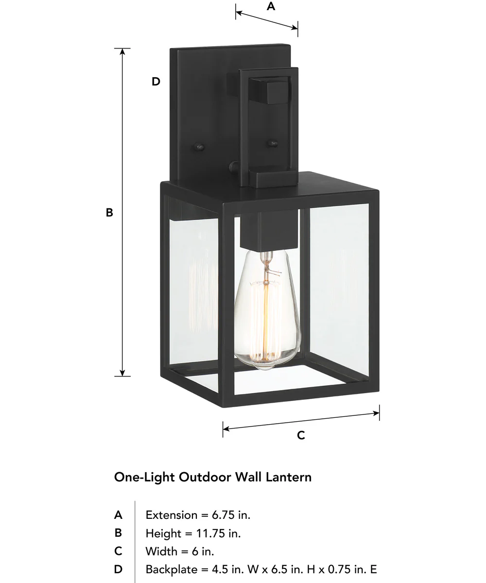Preston 1 Light Wall Lantern Matte Black - Image 5