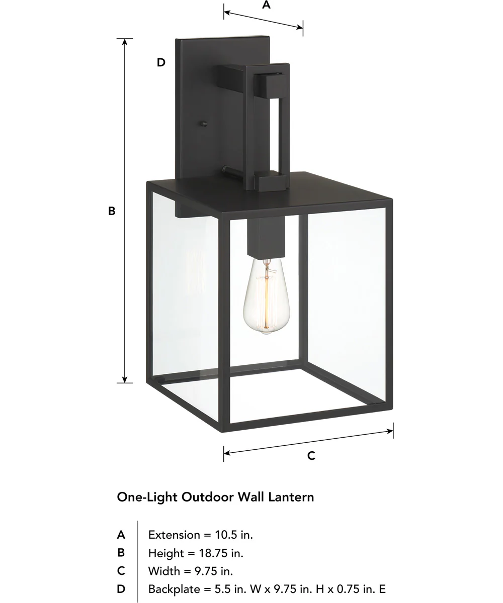 Preston 1 Light Wall Lantern Matte Black - Image 5