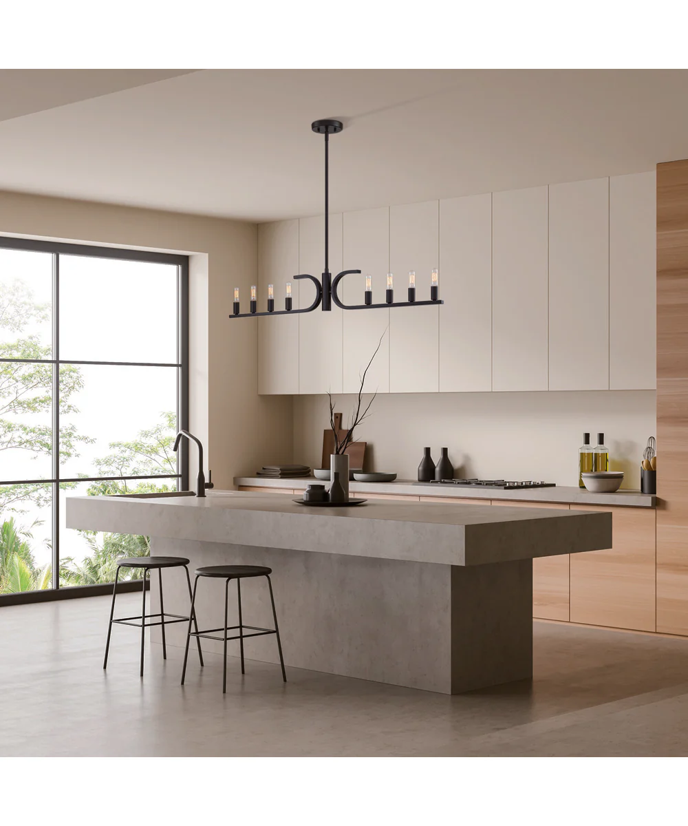 Skye 8 light Island Pendant Matte Black - Image 2