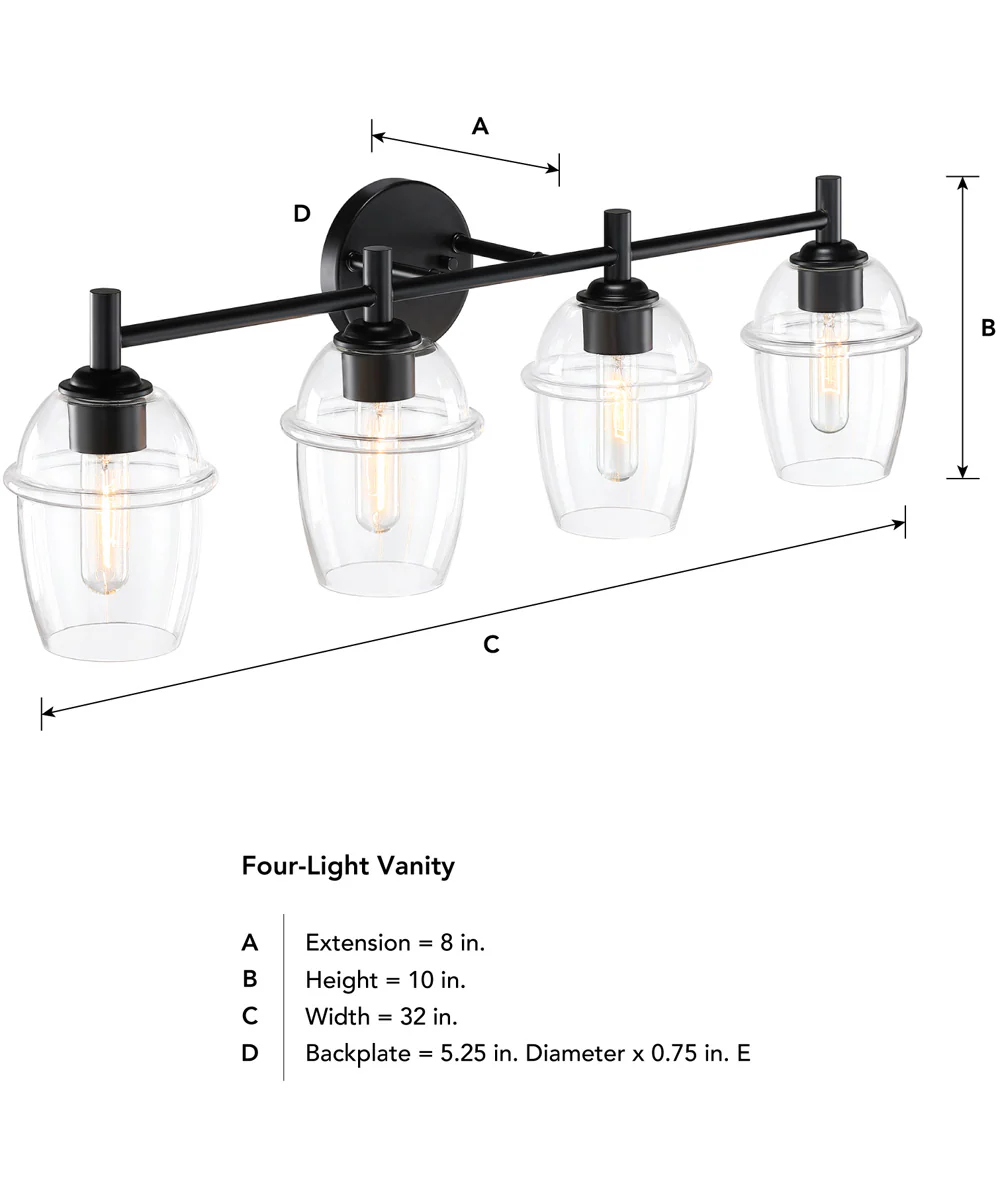 Summer Jazz 4 Light Vanity Matte Black - Image 3