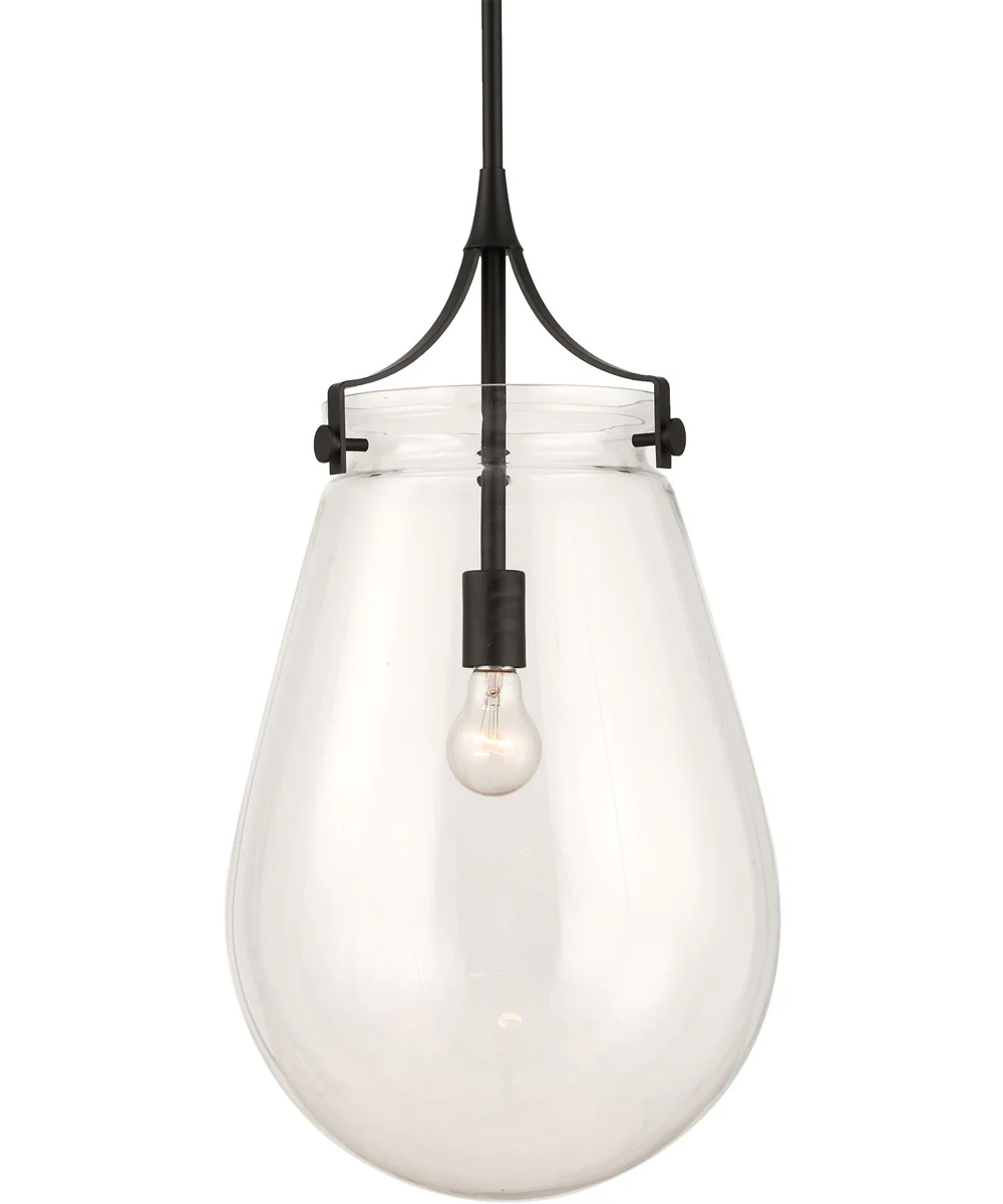 Dewdrop 1 Light Glass Shade Pendant