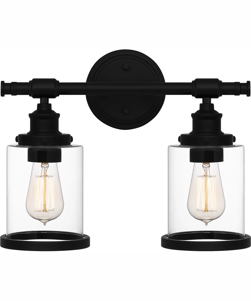 Dixie Medium 2-light Bath Light Matte Black