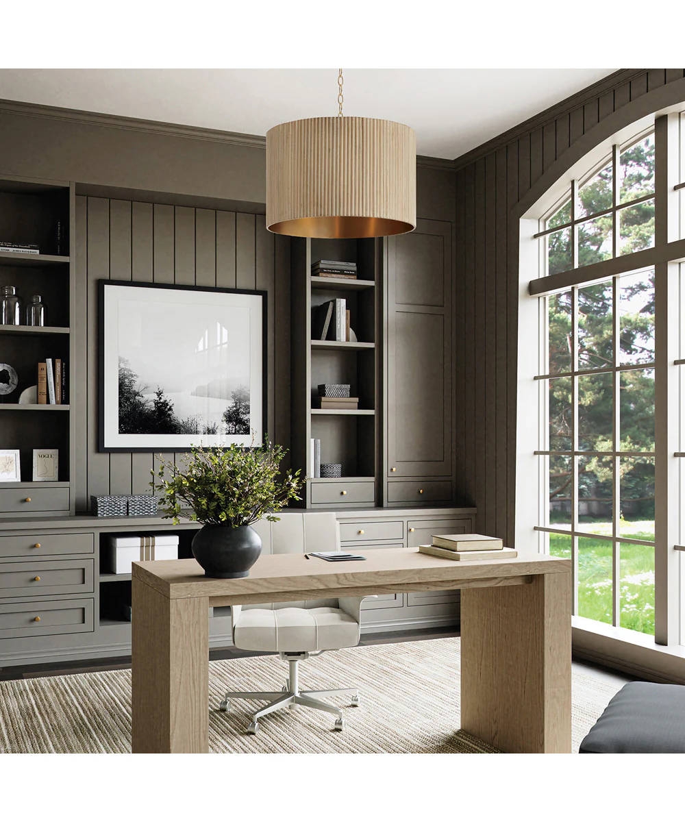 Donovan 4-Light Pendant White Wash and Matte Brass - Image 2