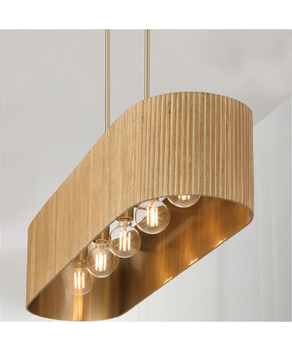 Donovan 5-Light Island White Wash and Matte Brass - Image 3