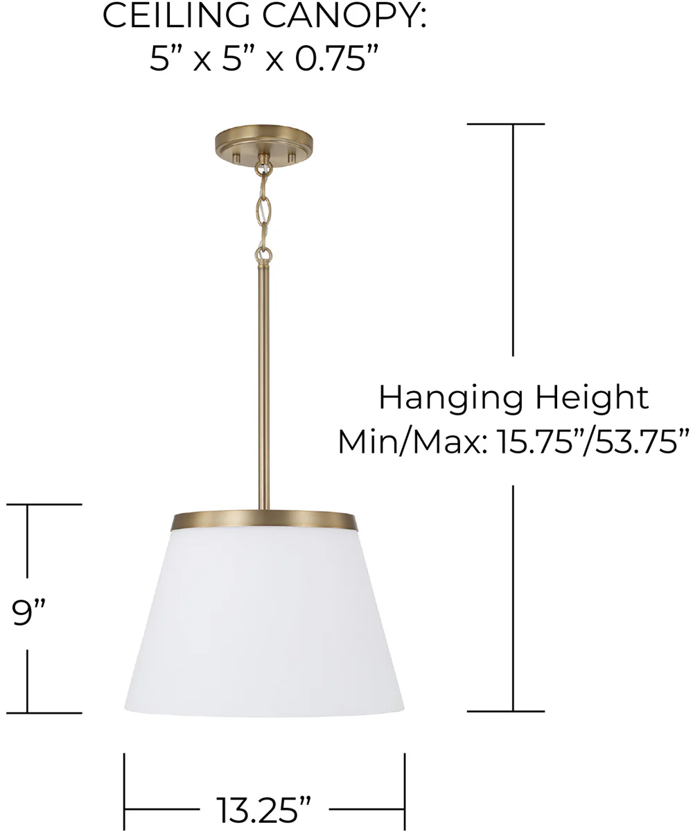 Drake 1-Light Pendant Aged Brass - Image 4