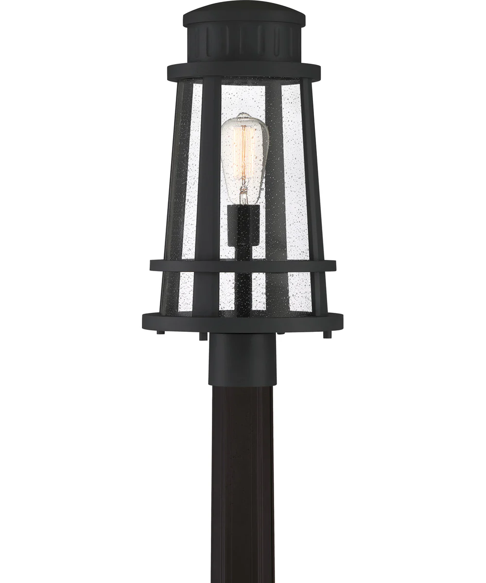 Dunham Large 1-light Outdoor Post Light Coastal Armour Earth Black