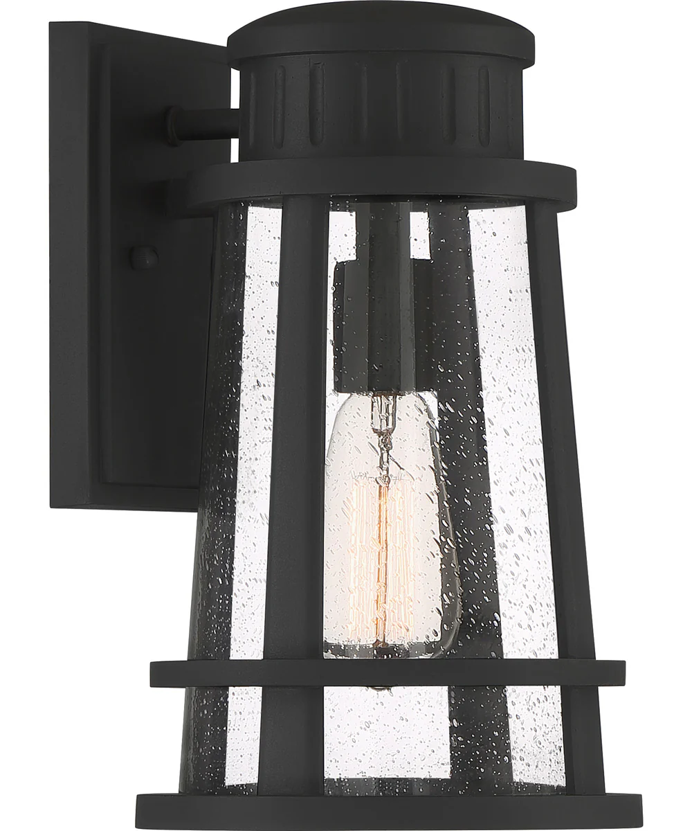 Dunham Medium 1-light Outdoor Wall Light Coastal Armour Earth Black