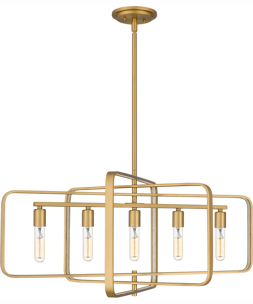 Dupree Small 5-light Island Light Brushed Weathered Brass - Image 2