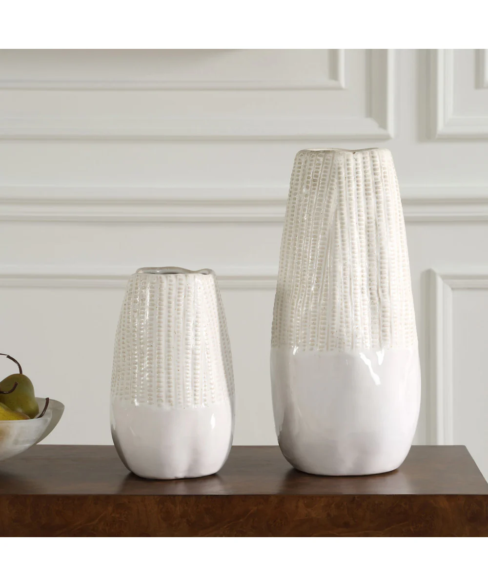Echo Ridge White Vases Set of 2 - Image 3