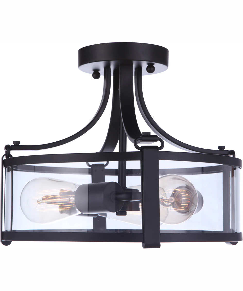 Elliot 3-Light Semi Flush Flat Black - Image 3