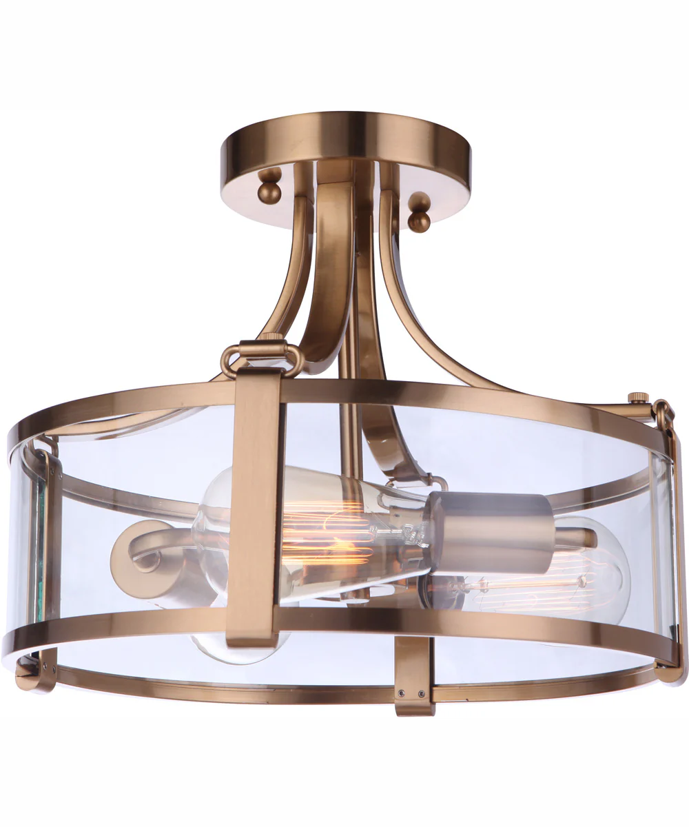 Elliot 3-Light Semi Flush Satin Brass - Image 3