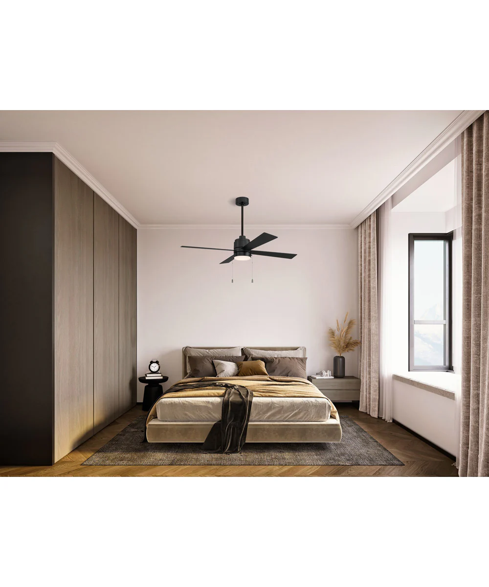 Energy Star McCoy 52" 4 Blade Ceiling Fan 1-Light Fan Flat Black - Image 2