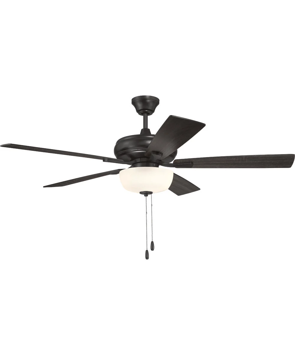 EOS 2 Light Frosted White Bowl 52" Ceiling Fan 2-Light Fan Flat Black - Image 3