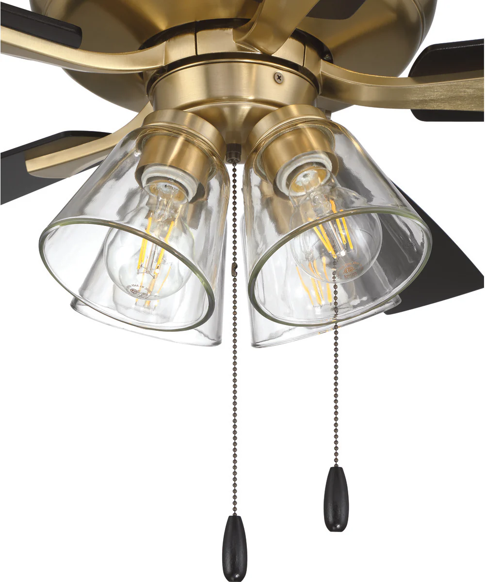 Eos Clear 4 Light 4-Light Fan Satin Brass - Image 9