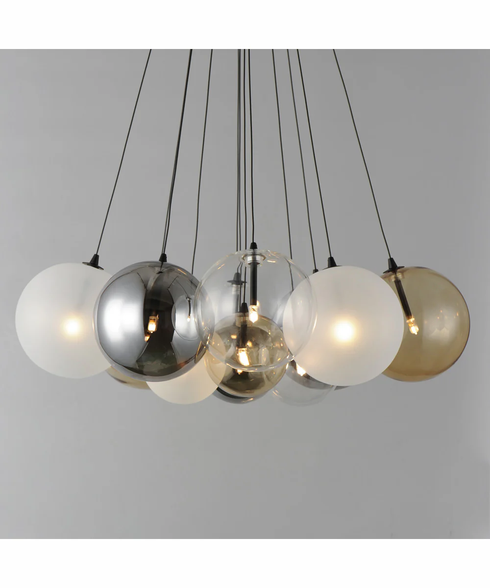 Burst 12-Light LED Pendant - Mixed Black - Image 2