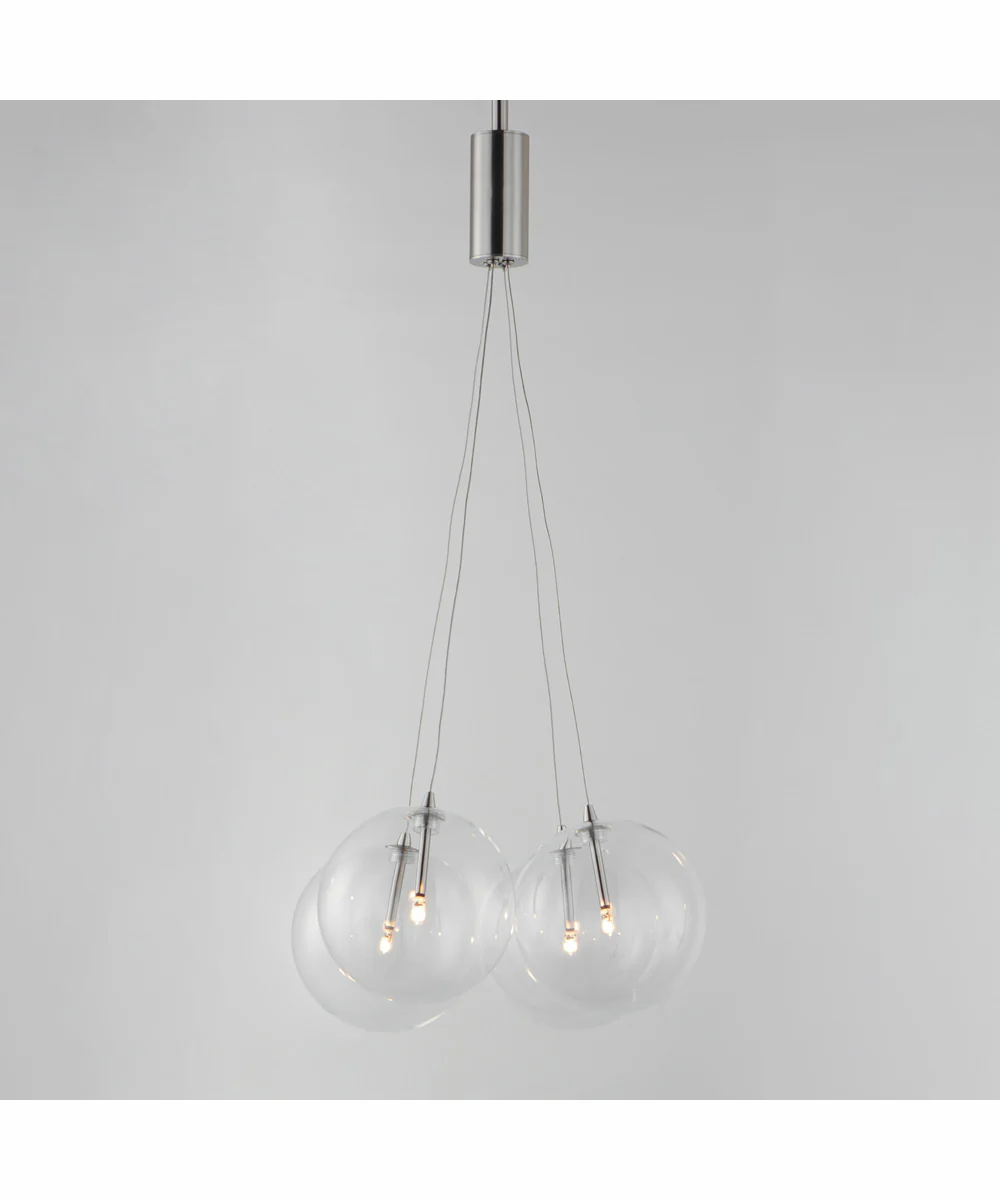 Burst 4-Light LED Pendant - Clear Satin Nickel - Image 2