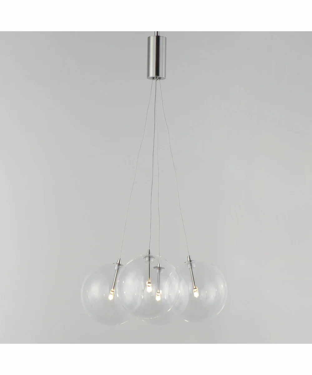 Burst 4-Light LED Pendant - Clear Satin Nickel - Image 4