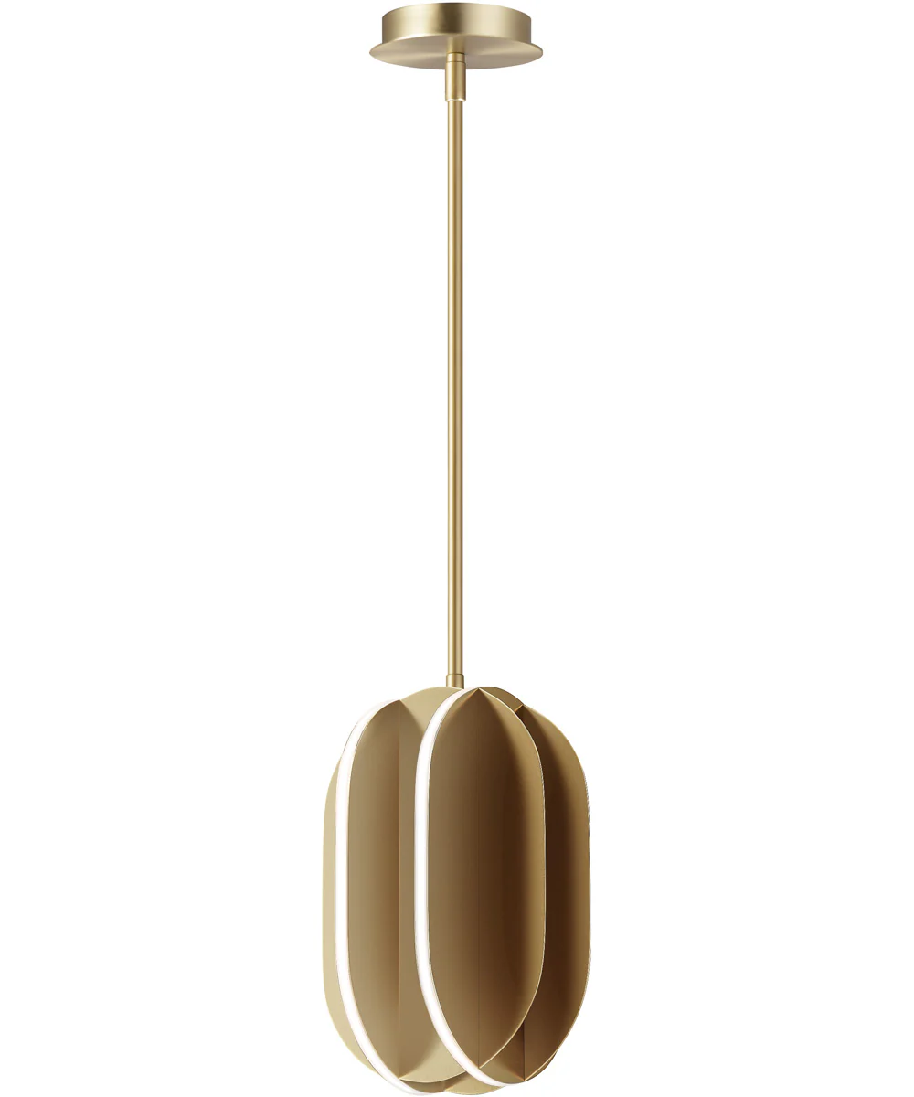 Interval LED Small Ellipse Pendant Satin Brass