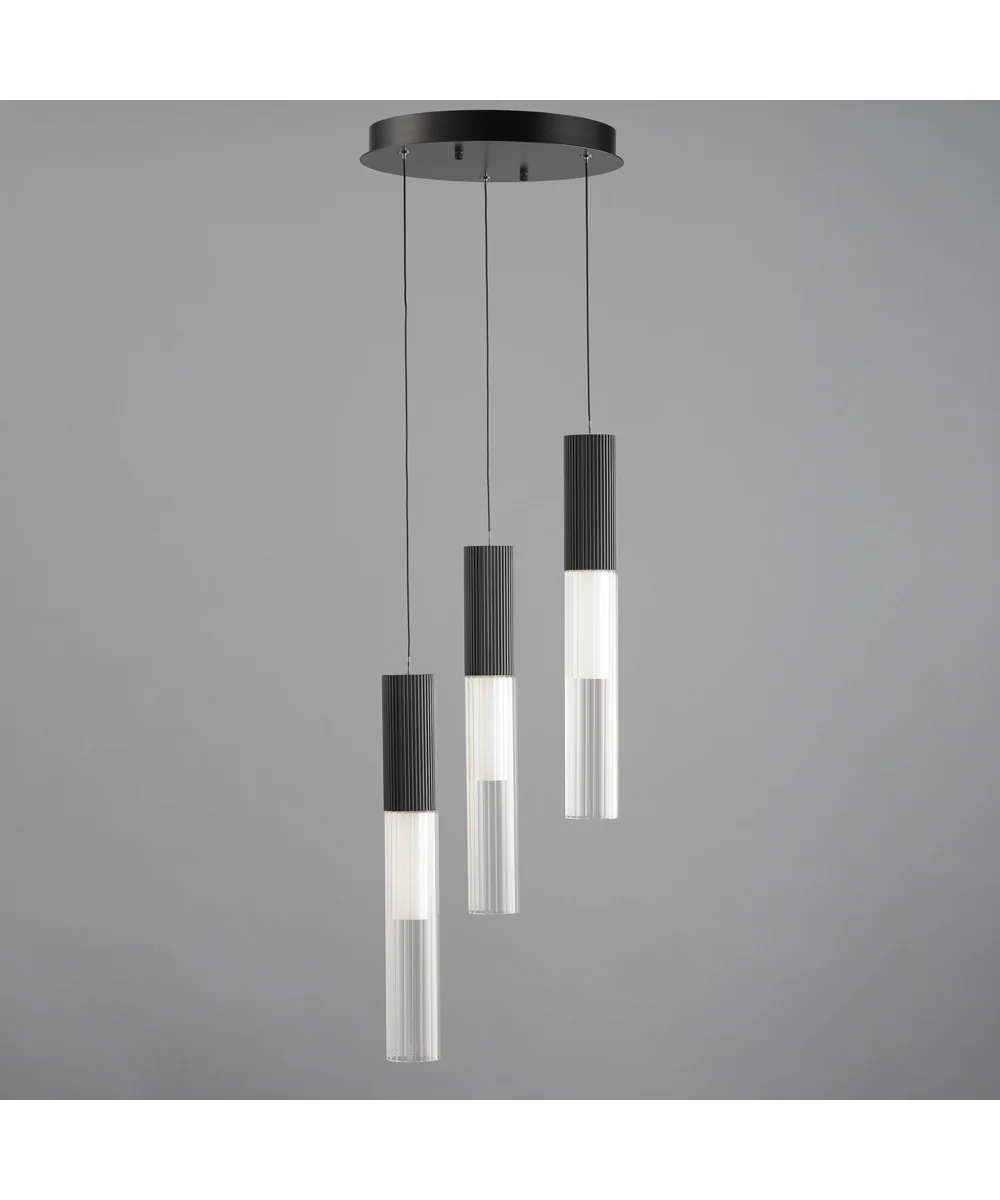 Reeds 3-Light LED Pendant Black - Image 2