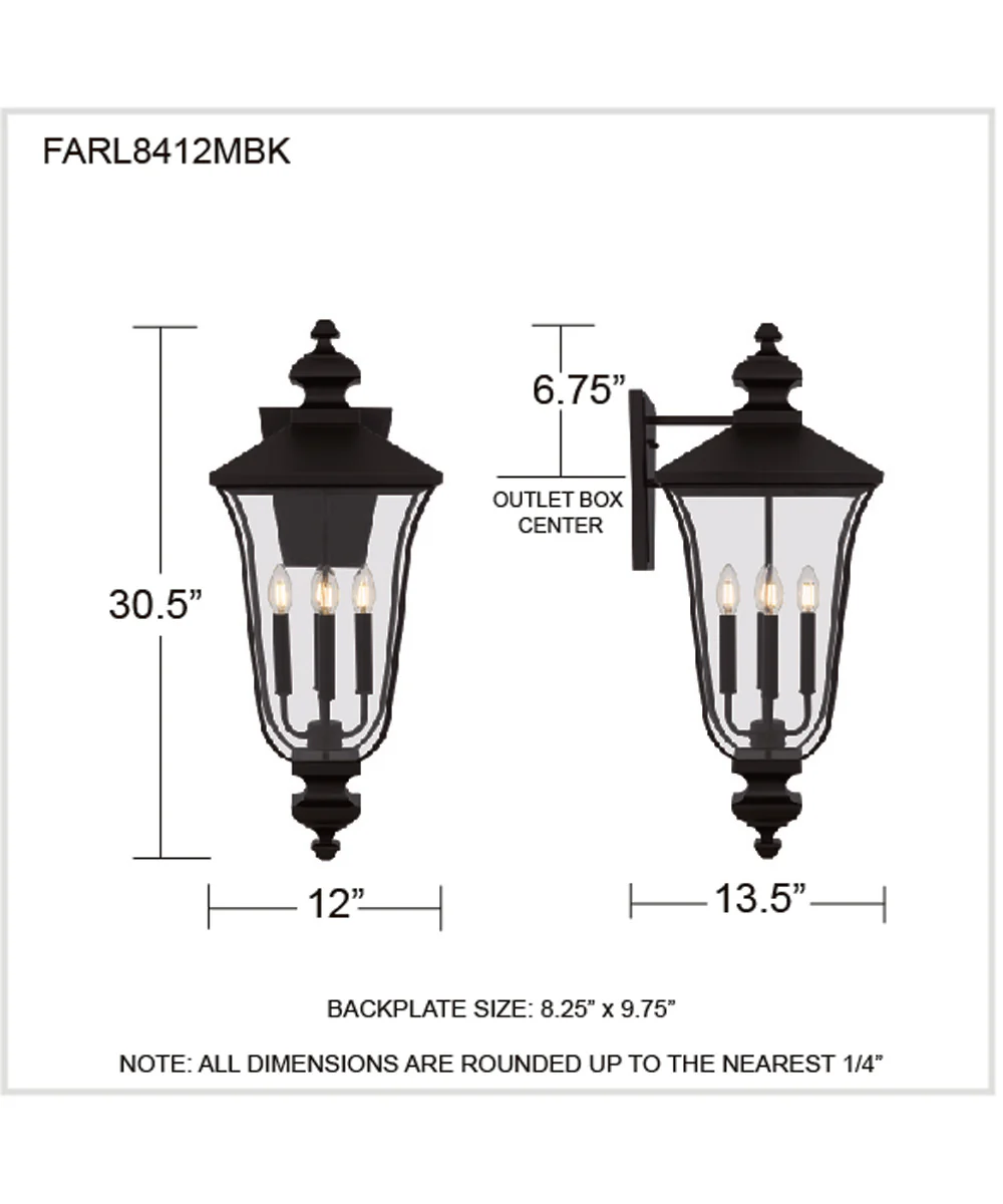Farley 4-light Outdoor Wall Light Matte Black - Image 4