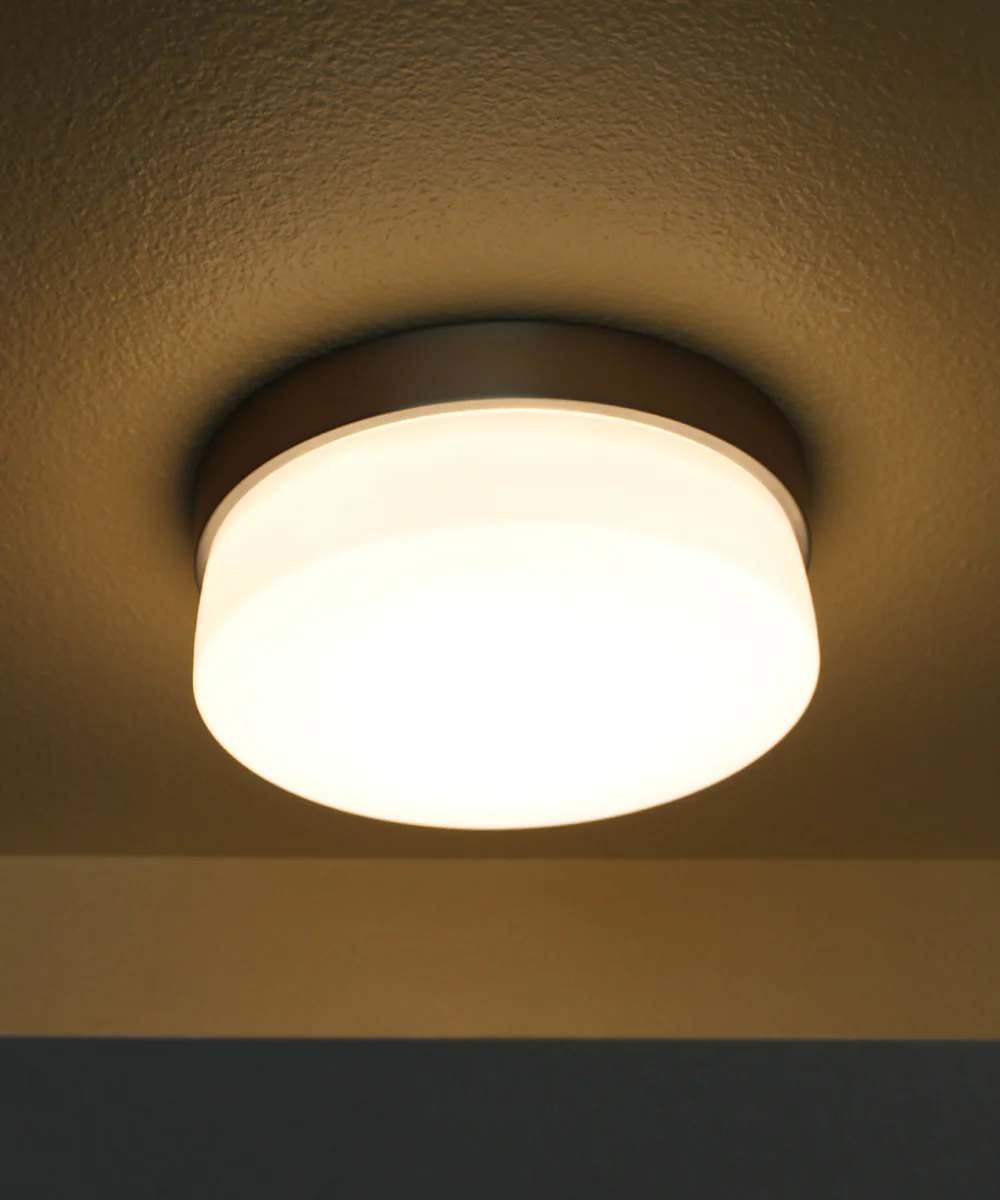 Flux 9"W 1-Light LED Flush Mount Light Fixture Satin Silver Finish by Maxim - Image 8