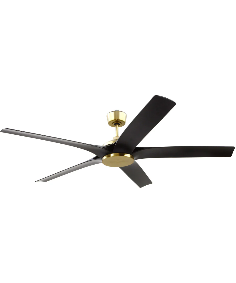 Fonz 65" Indoor Ceiling fan with 5-blades 1-Light Fan Satin Brass - Image 2