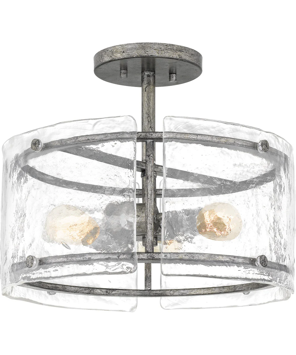 Fortress 3-light Semi Flush Mount Mottled Silver - Image 5