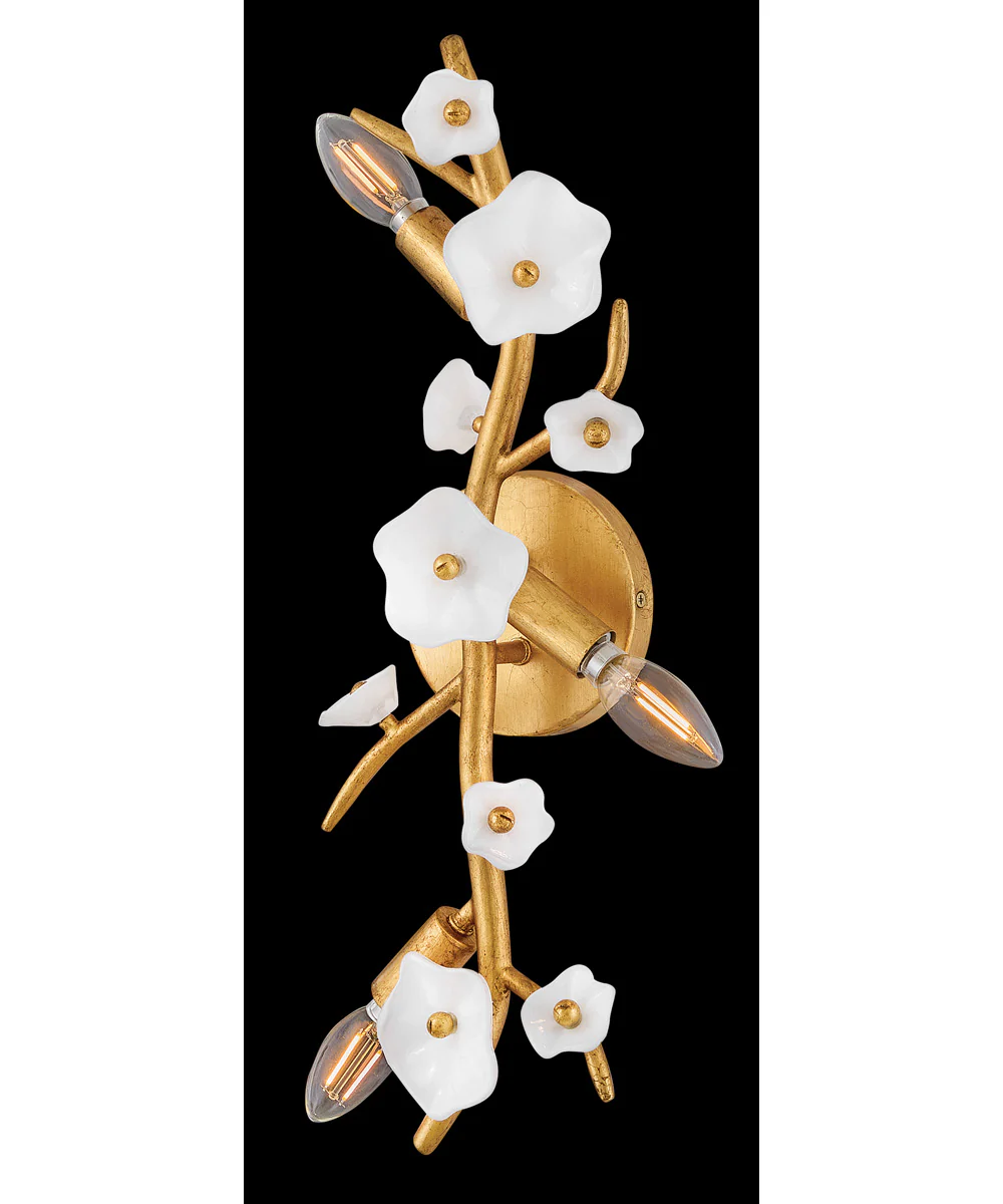 Azalea 3-Light Large Three Light Sconce in Distressed Brass - Image 7