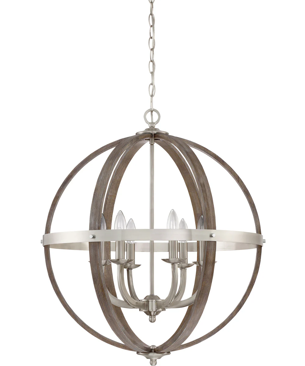 Fusion 6-light Pendant Brushed Nickel - Image 3